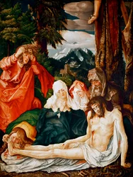 "Lamentation sur la mort du christ" (A Krisztus feletti siralom) Peinture de Hans Baldung, dit Grien (Baldung Grien) (1484-1545)