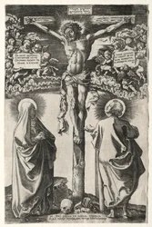 Krisztus a kereszten a szűz és Szent János között, 1542.