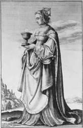 Hollar Vencel által metszett Szent Borbála, 1647