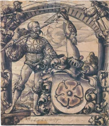 Egy heraldikai ólomüveg panel tervezése