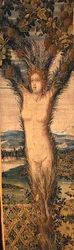 Daphnét és Pityst ábrázoló gobelinpár egyike, 16. század közepe (szőttes)