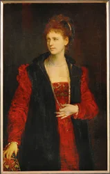 Zerline Gabillon, színésznő a bécsi Burgtheaterben ... (festmény, vászon)