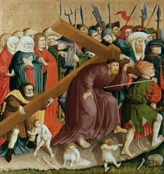 A keresztet hordozó Krisztus. A Wurzach-oltár szárnyai, 1437