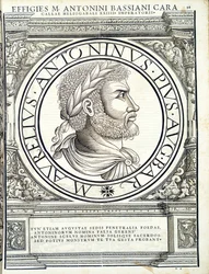 Heliogabalus, illusztráció a keleti és nyugati ókori római császárok leghitelesebb képeiből, Rudolph Wyssenbach fametszete, Andreas Gesner nyomda, Zürich,