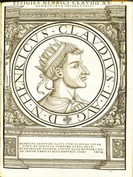 II. Claudus Henrik, Kelet és Nyugat római császárainak illusztrációja az ókori érmék leghitelesebb képeivel, Rudolph Wyssenbach fametszete, nyomta Andreas Gesner, Z