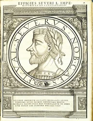 Perselus D, illusztráció a „Minden kelet és nyugat római császárai”, Rudolph Wyssenbach fametszete, nyomta: Andreas Gesner, Zürich, 1