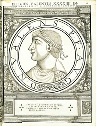 Valens, illusztráció a „Minden Kelet és Nyugat római császárai” című könyvből, Rudolph Wyssenbach fametszete, Andreas Gesner, Zürich, 1559