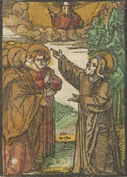 Krisztus az Atyához való visszatéréséről beszél, a Das Plenariumból, 1517.