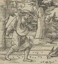 A Magvető magvait faló madarak, Hymmelwagen auff dem, wer wol Leben..., 1517-ből.