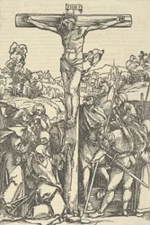 A keresztre feszítés, A Mária rózsafüzér elhatározott kertje, 1505.