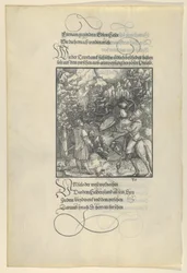 Az Unfalo, hogy Theuerdanckot csapdába essen egy vadászat során, Theuerdanckból, 1517.