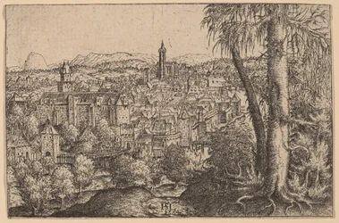 Steyr látképe az Enns-en, 1554.