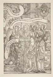A Szűz Maximilian védőszentjeivel