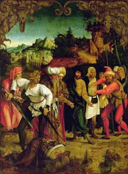 Szent Pál lefejezése, egy poliptichonról, amely jelenetek az SS életéből. Péter és Pál (a 86832 részlete)