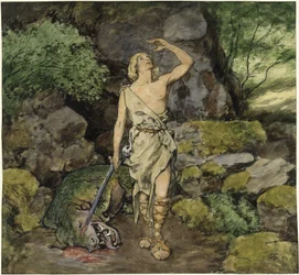 Siegfried a megölt sárkánnyal