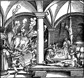 Kínzás. Illusztráció Petrarch Phisicke Against Fortune című könyvéből, 1532