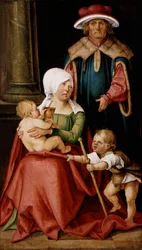Mária Salome és Zebedeus fiaikkal, Nagy Jakabbal és János evangélistával