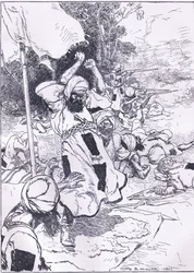 A Khalifa halála, illusztráció: Cassells History of England, 1900-as évek