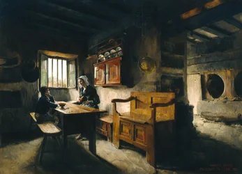 Farm belső Bretagne (olaj)