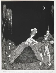 – A herceg azt hitte, hogy több eszét adott neki, mint amennyit magának fenntartott. Illusztráció a történethez: „Riquet with the tint”.