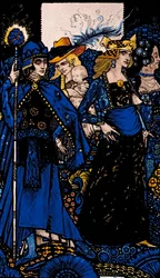 The Queens of Sheba, Meath és Connaught Illusztráció: Harry Clarke a Queensből, J. M. Synge
