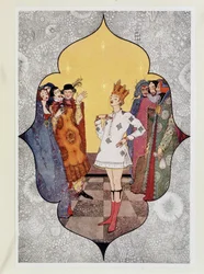 A császár új ruhái: "" Ó, milyen jól néznek ki! Milyen kapitálisan illeszkednek”” - Hans Christian Andersen „” Tündérmesék”-ben, ill. írta: Harry Clarke