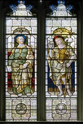Oxford, Oriel College Chapel, James Powell & Sons, Harry Ellis Wooldridge, Szent Péter és Keresztelő János, 1885