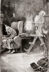 Illusztráció a karácsonyi énekhez Charles Dickens karácsonyi könyveiből