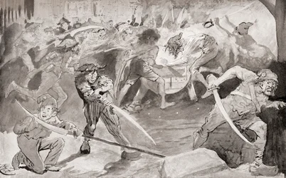Illusztráció Charles Dickens meséje két városról című regényéhez