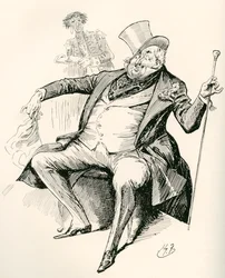 Joey B. Harry Furniss illusztrációja Charles Dickens Dombey és fia című regényéhez, a The Testimonial Editionból, 1910-ben.