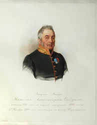 Nyikolaj Alekszandrovics Szablukov tábornok portréja 1776-1848 A császári lóőrök albumából, 1846-1849