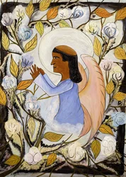 Szent Ferenc angyal imában; Ange St. Francis en Priere, 1947-48 körül (olaj, masonit)