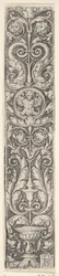 Függőleges tábla kandeláberrel, melyben egy medál kentaurral és egy pár Dolp..., 1529.
