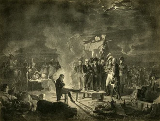 Napóleon bivakja a wagrami csatamezőn 1809. július 5-ről 6-ra virradó éjszaka.
