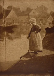 Holland lány tájképben