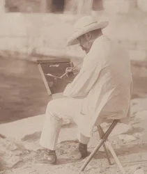 Strandfestő (valószínűleg Hugo Henneberg). 1906