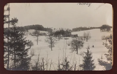Első világháború: Ukrajna 1914-1916 között a német hadsereg inváziója idején. Kilátás hóval (f/w fotó)