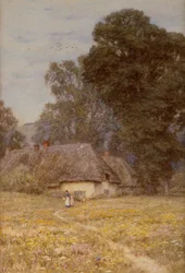 Házak Quidhamptonban, Salisbury közelében (akvarell papíron)