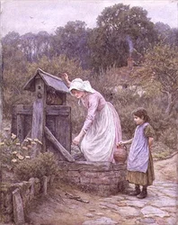 Fetching Water (akvarell)