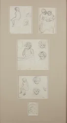 Vázlatok Henry Allinghamről, 1884 körül (ceruza papíron)