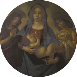 Szűz és gyermek Szent Jánossal és egy angyallal (Botticelli nyomán), XIX. század vége-XX.