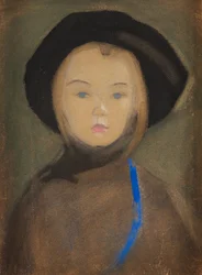 Lány kék szalaggal, 1909.