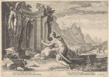 Kadmus tanácsot kér a delphi jósdától Ovidius metamorfózisai (sorozat címe)