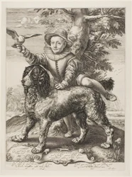 Vries, Frederik de Vries (meghalt 1613) Dirck de Vries festő fia, Goltzius tanítványa, Goltzius kutyájával.