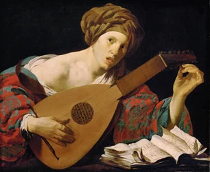 A lantos – Hendrick Jansz Terbrugghen (ter Brugghen) (1588-1629). Olaj, vászon, kb 1627. Mérete: 71x85 cm. Művészettörténeti Múzeum, Vienne
