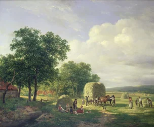 Erdős táj szénavarrókkal, 1822