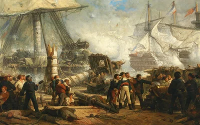 Lord Nelson a trafalgari csatában, 1878.