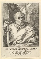Szent Mátyás, a Krisztus, az apostolok és Szent Pál a hitvallással című műből, kb. 1589