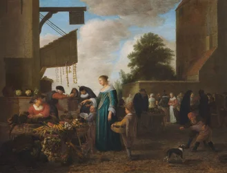 Zöldségpiac, 1660 körül (olaj, tölgyfa)