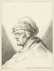 Egy öregasszony mellszobra balra